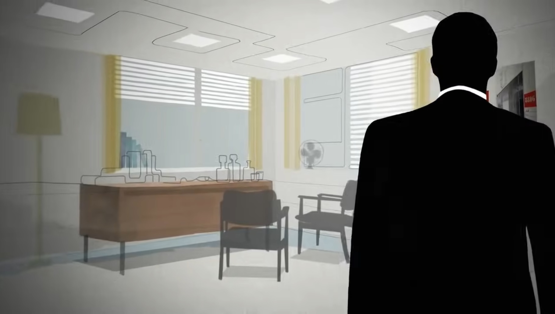 Me returning to my office to begin drawing once again